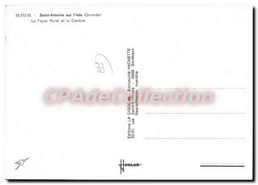 Saint-Antoine-sur-l'Isle — Le Foyer Rural et la Cantine — Éditions LA CIGOGNE — Reverso