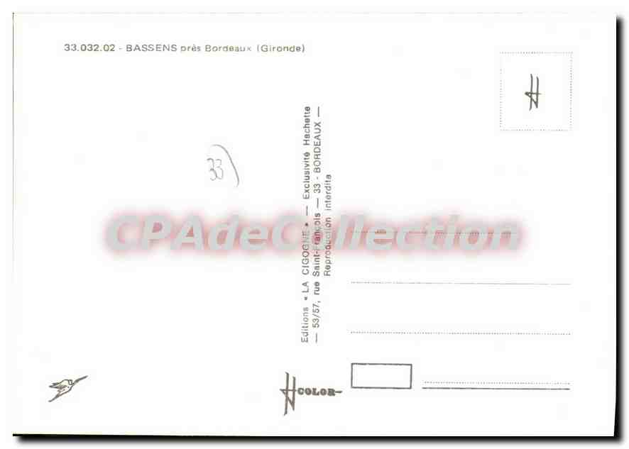 Bassens — Souvenir de Bassens — Éditions La Cigogne — Verso
