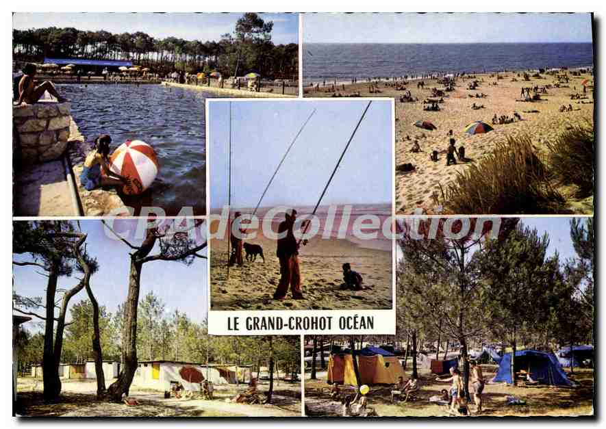 Halbmoderne Ansichtskarte Le Grand Crohot Ocean Camping International Lege La Piscine in den Pines La Plage Angeln