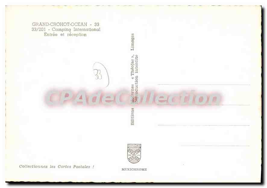 Camping International Grand-Crohot-Ocean — Entrée et réception — Éditions Mexichrome — Back