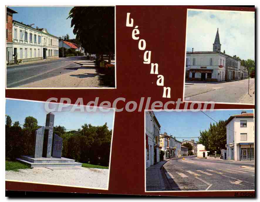 Léognan — vue de la mairie, de la place et du monument aux morts — Editions LA CIGOGNE