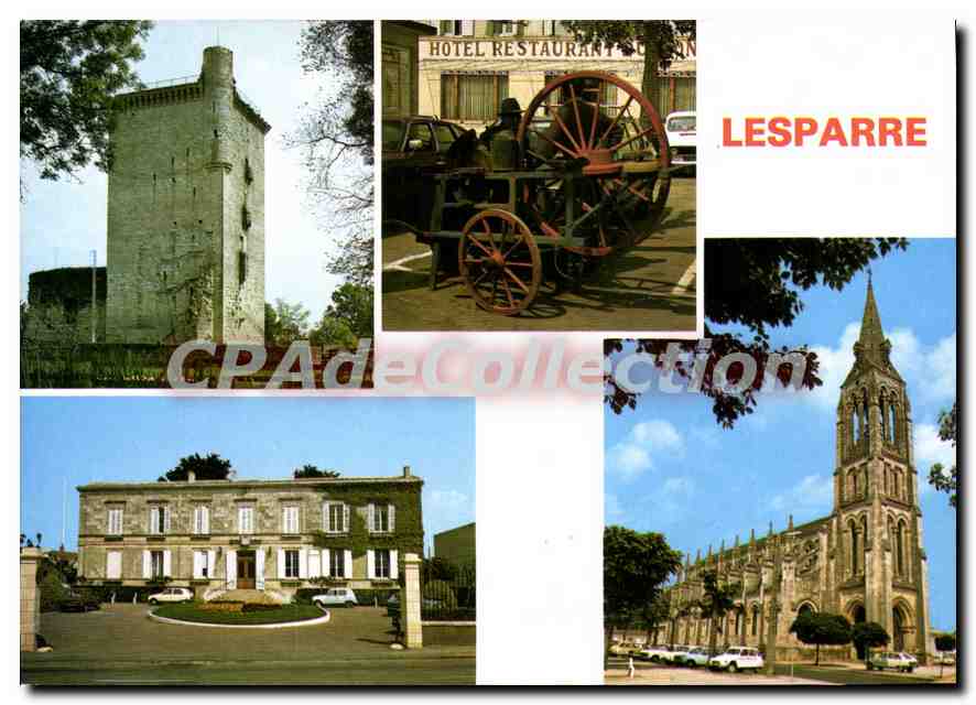 CPSM Lesparre La Vieille Tour Le Remouleur La Mairie L'Eglise