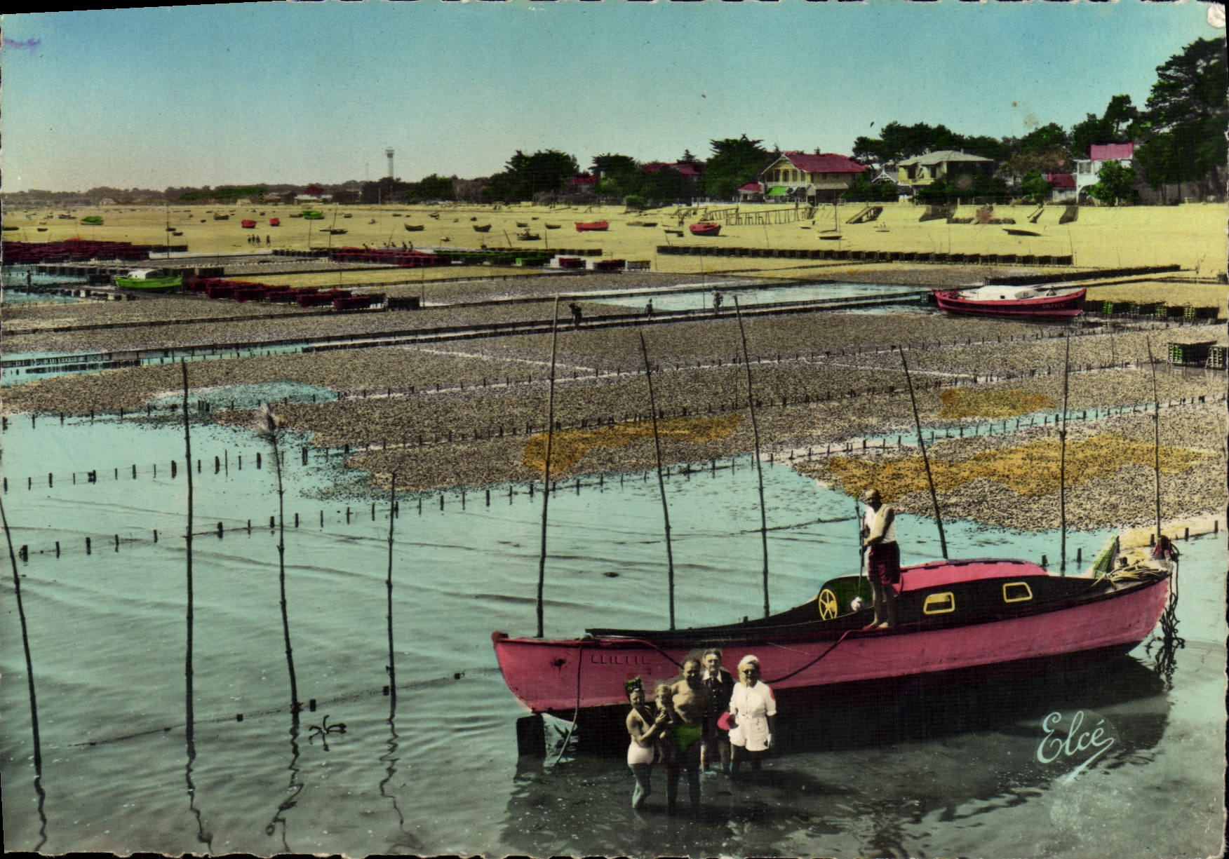 Cap Ferret (Gironde) — Die Muschelzuchtfarmen — Im Hintergrund, der Leuchtturm — Verlag Elcé, Nr. 33