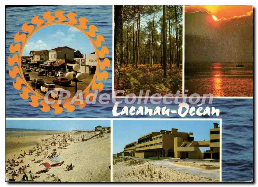 CPSM Lacanau Ocean Coucher de Soleil La Foret de pins La Residence Oceanide La Grande Plage L'Allee