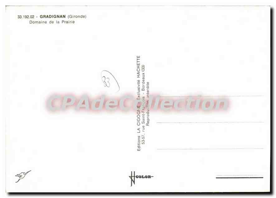 CPSM Gradignan Domaine De La Prairie — Back