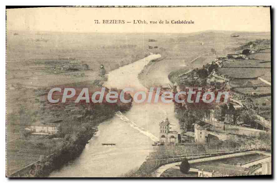 CPA Beziers L'Orb Vue De La Cathedrale