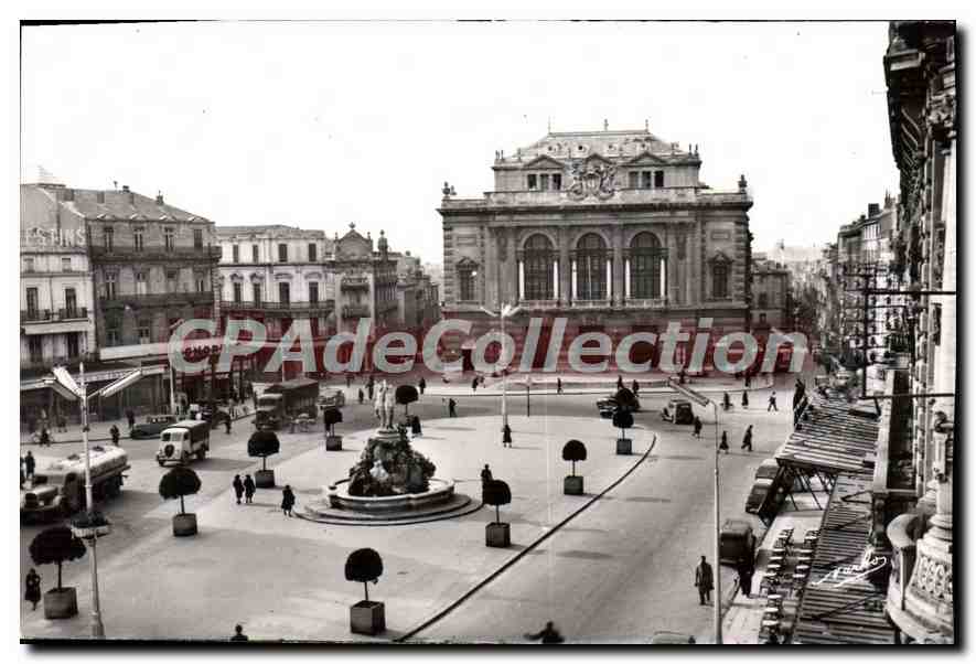 CPA Montpellier La Place De La Comedie