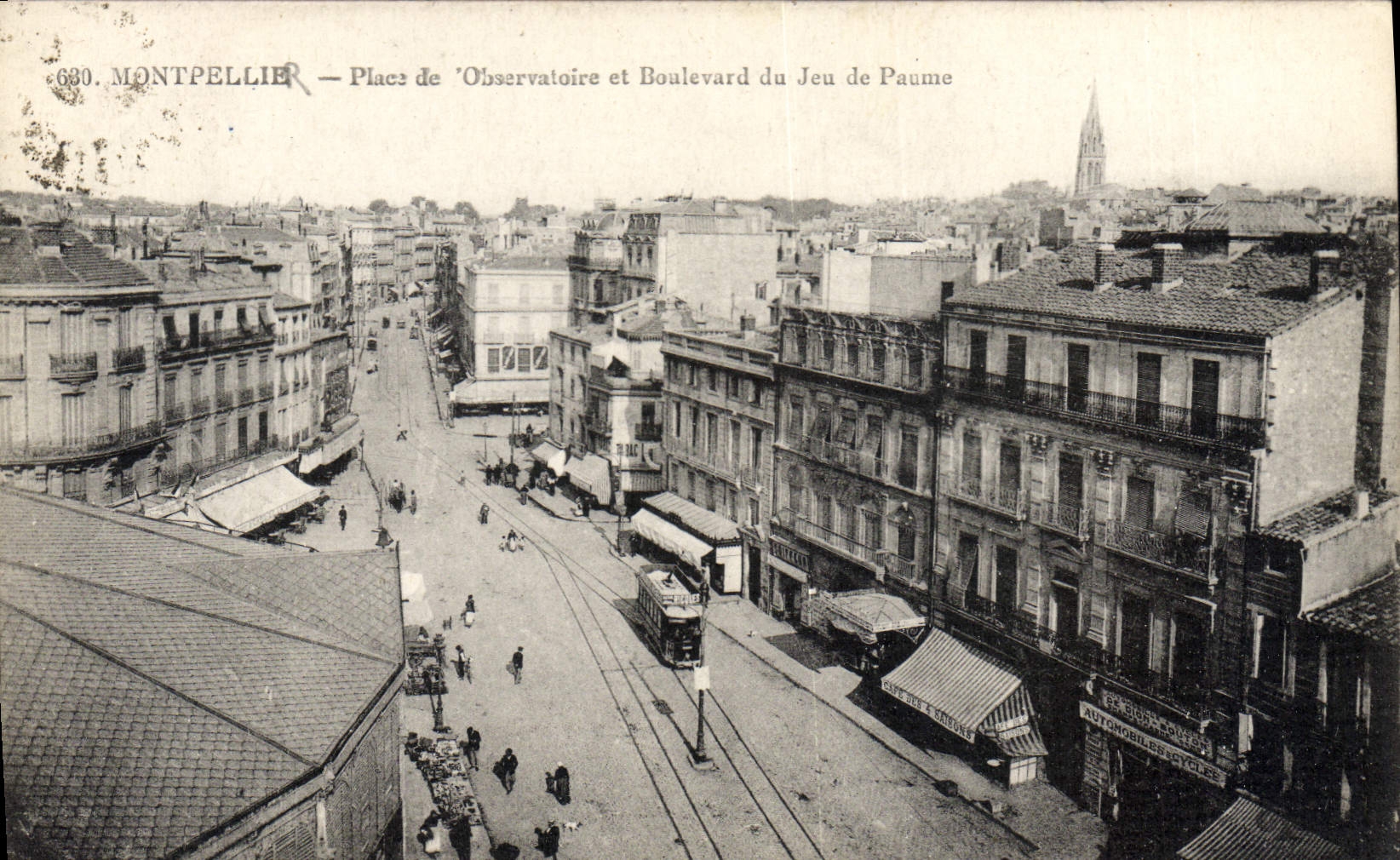 CPA Montpellier Place De Observatoire Et Boulevard Du Jeu De Paume