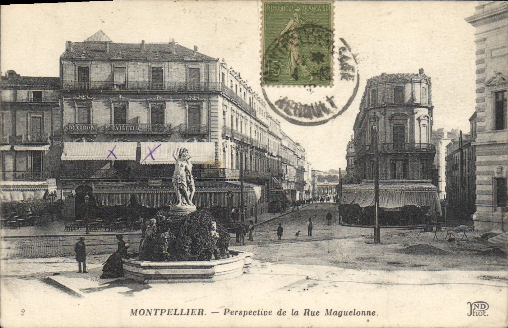 CPA Montpellier Perspective De La Rue Maguelonne