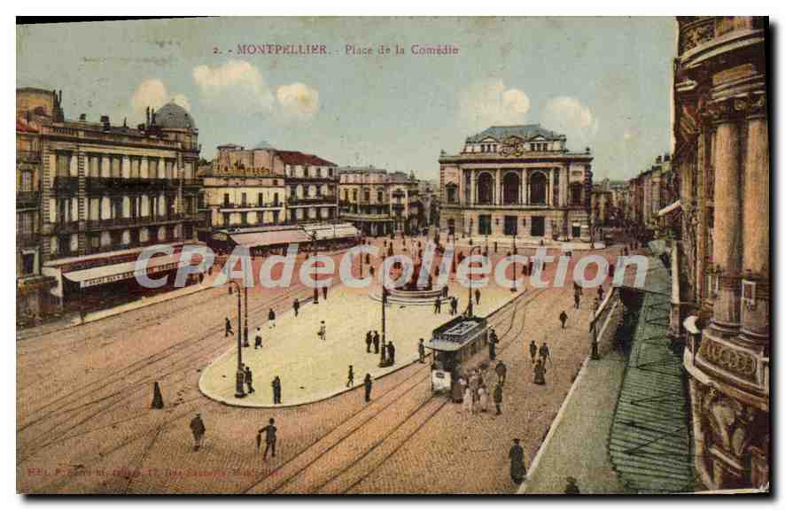 CPA Montpellier Place De La Comedie