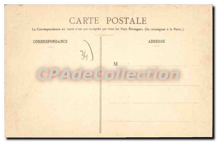 CPA Cette Station Balneaire Sur La Montagne — Back