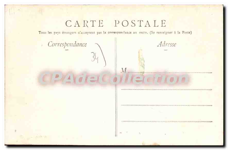 CPA Cette Caserne Vauban — Back