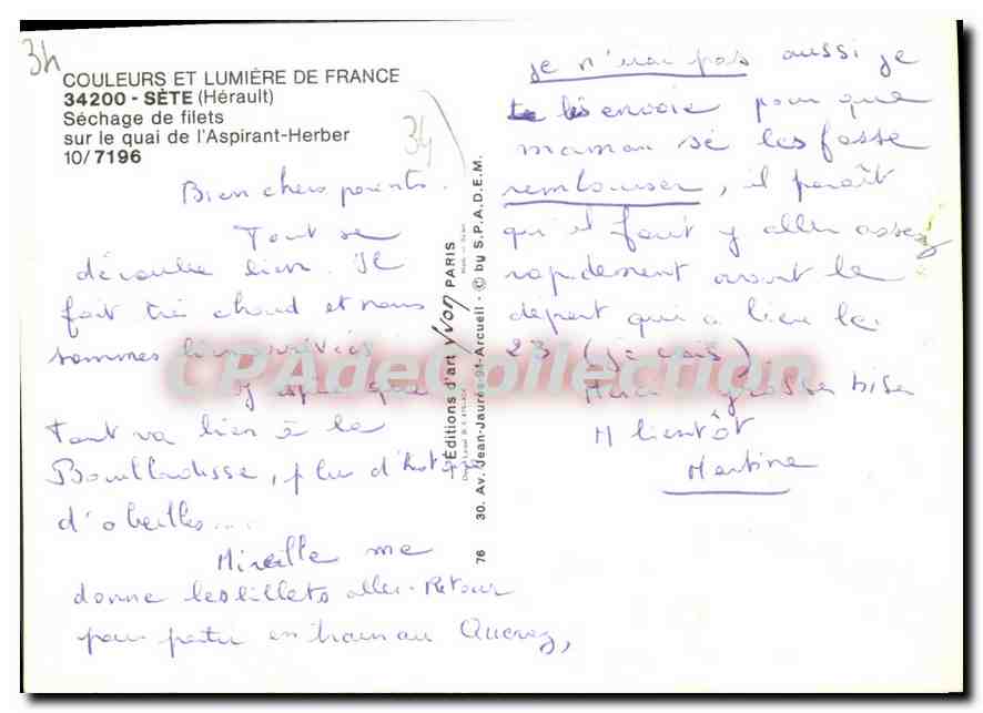 CPSM Sete Séchage De Filets — Back