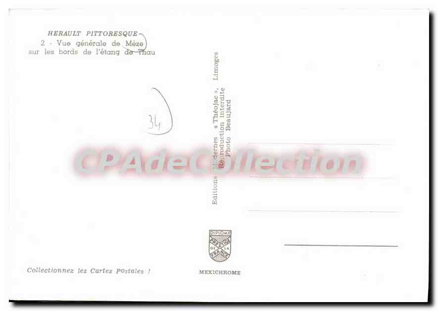 CPSM Herault Pittoresque Vue Generale De Meze — Rückseite