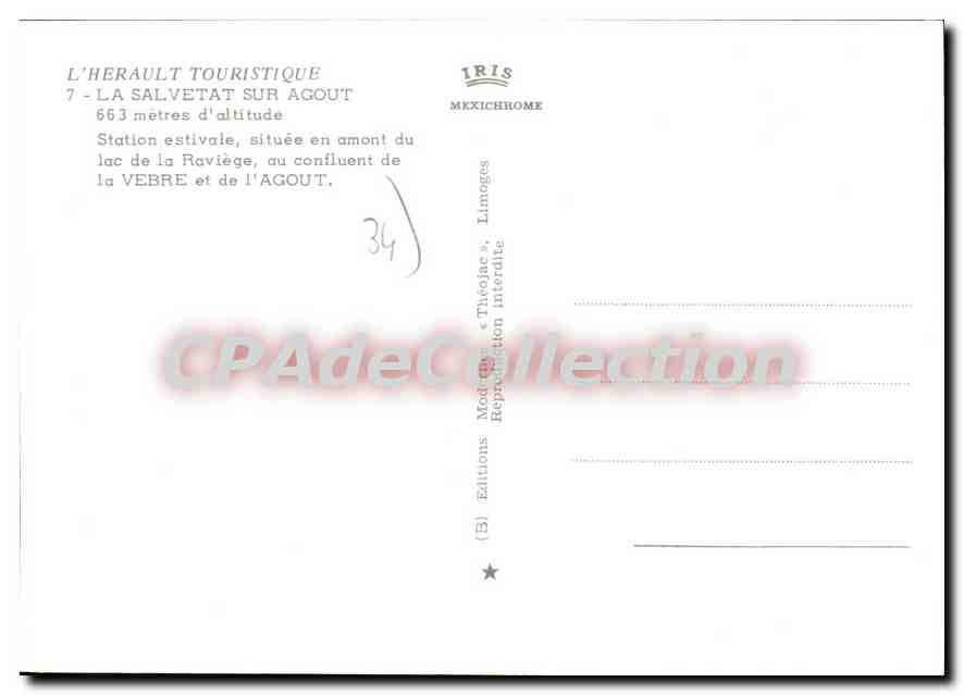 CPSM La Salvetat Sur Agout Station Estivale — Back