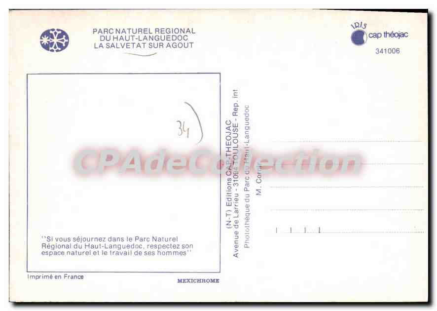 CPSM La Salvetat Sur Agout — Back