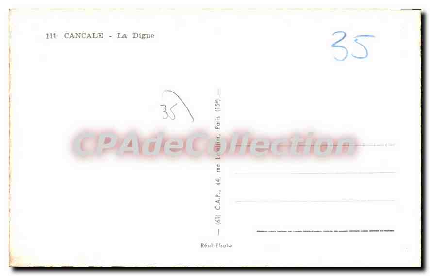 CPA Cancale La Digue — Verso