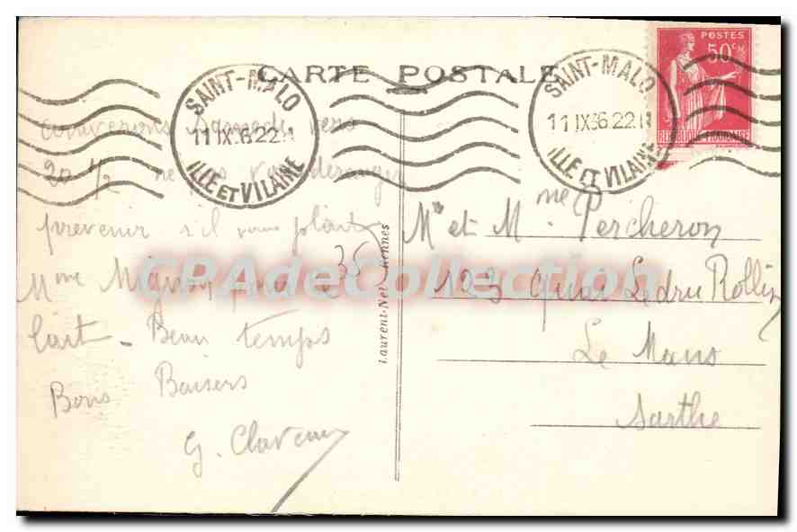 Dinard - La Plage — Côte d'Émeraude, éditée par Laurent-Nettardes, n° 2684 — Verso