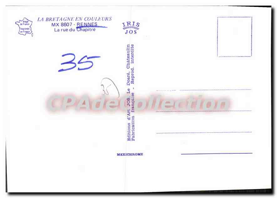 Rue du Chapitre — Rennes — Éditions d'Art JOS — Reverso