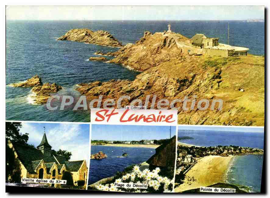 St Lunaire — Pointe du Décollé, Vieille église du XIe s., Plage du Décollé — Éditeur Elnacap