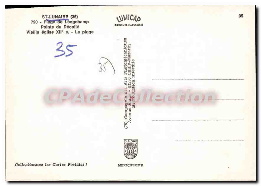 CPSM St Lunaire Cote D'Emeraude — Rückseite