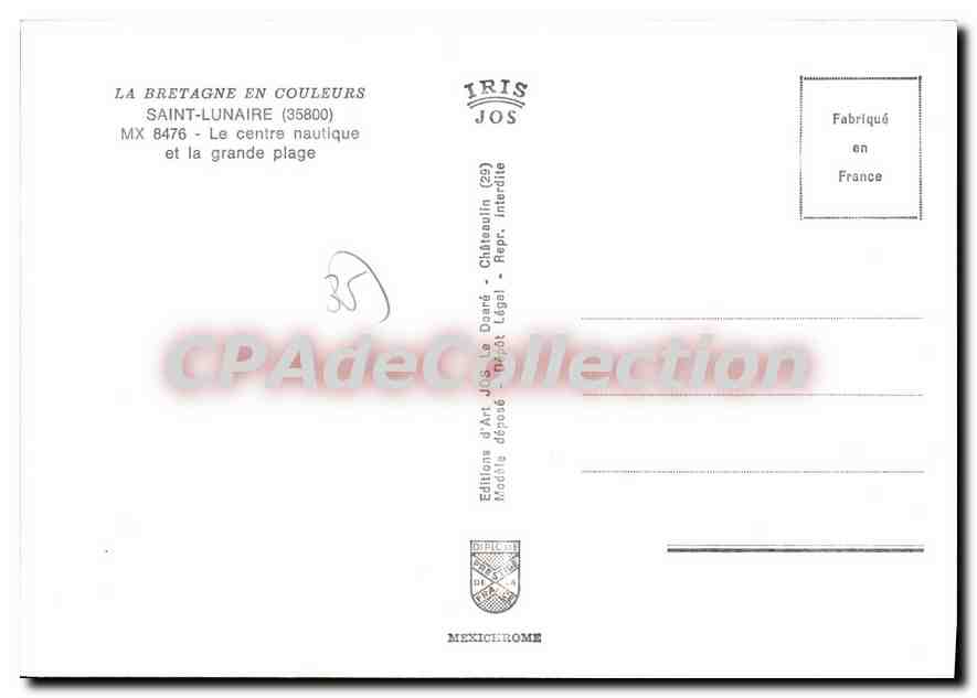 Saint-Lunaire — Le centre nautique et la grande plage — Editions d'Art Jos Le Daard — Reverso