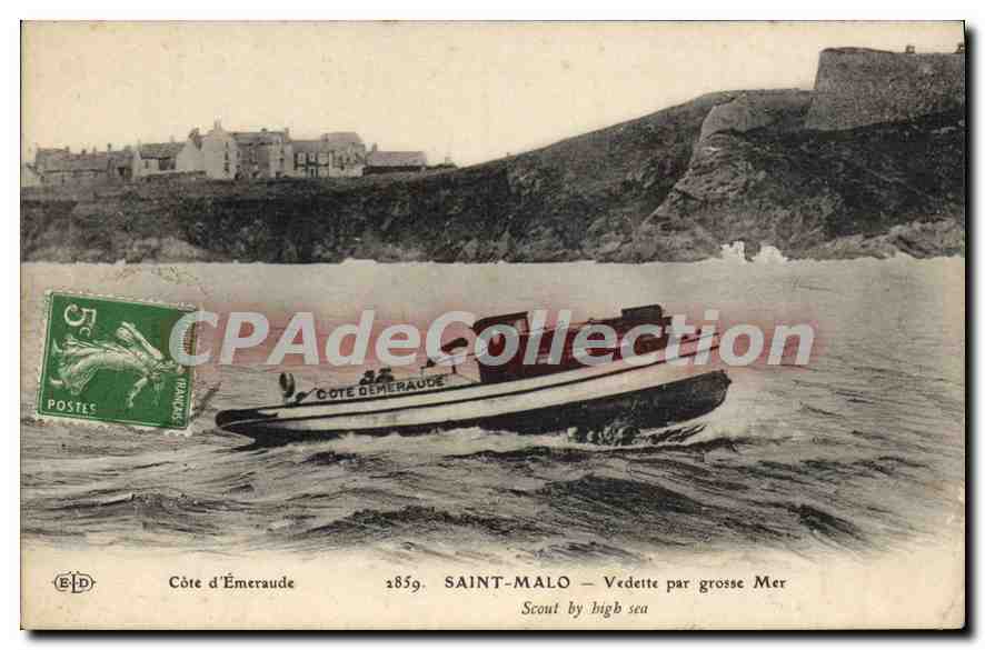 Saint-Malo — Vedette par grosse Mer — Éditeur EID, n° 2859