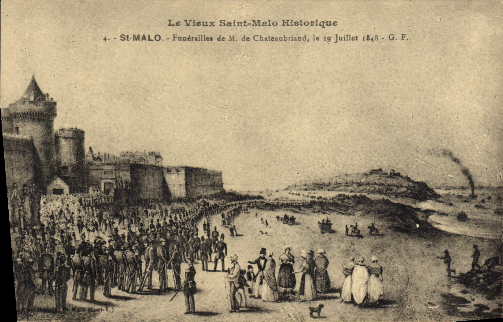 St-Malo - Velorio de M. de Chateaubriand, el 19 de julio de 1848 - G.F.