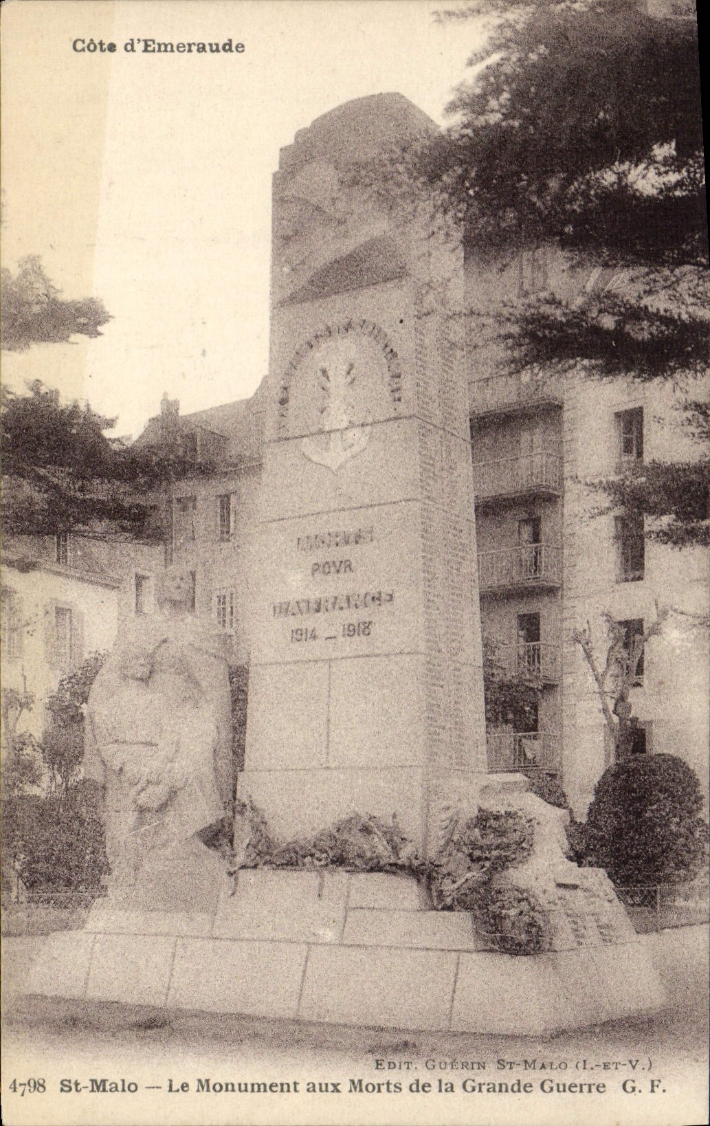 St-Malo — El Monumento a los Caídos de la Gran Guerra — Ed. Guérin St-Malo (I.-et-V.)
