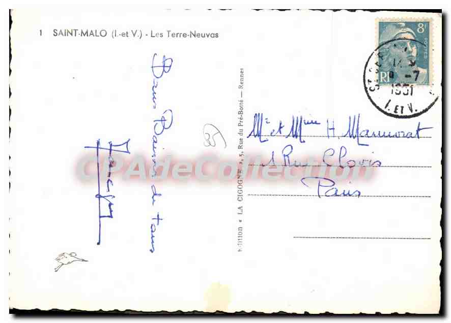 Saint-Malo (I.-et-V.) - Les Terre-Neuvas — édition La Cioogne — Achterkant