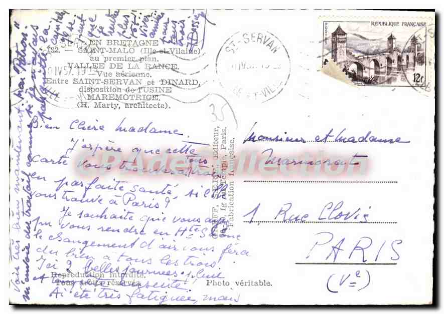 Vue aérienne de la Rance — Saint-Servan — Éditeur : SPÉ, En Bretagne, n° 132 — Reverso