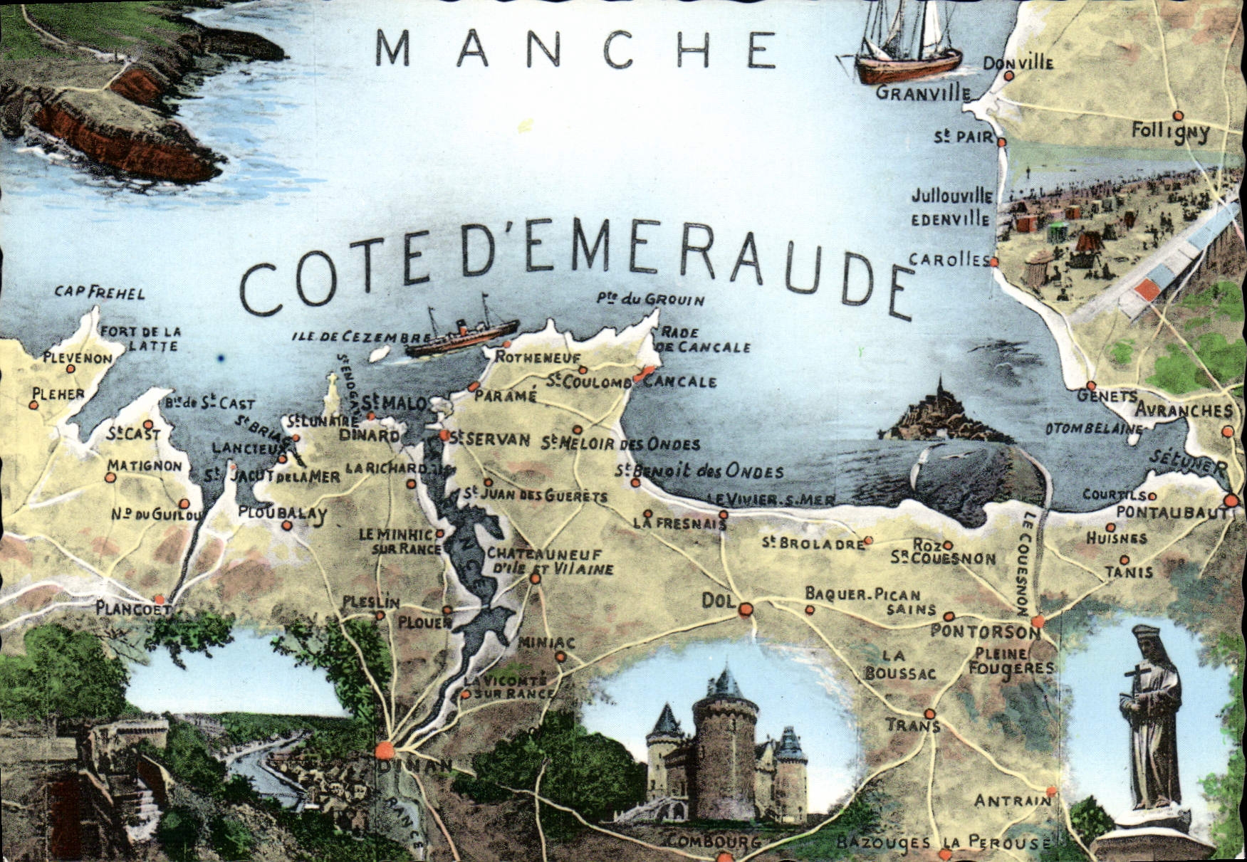 Côte d'Émeraude — Carte postale illustrée — Cie des Arts Photomécaniques, 44, rue Letellier, Paris 15