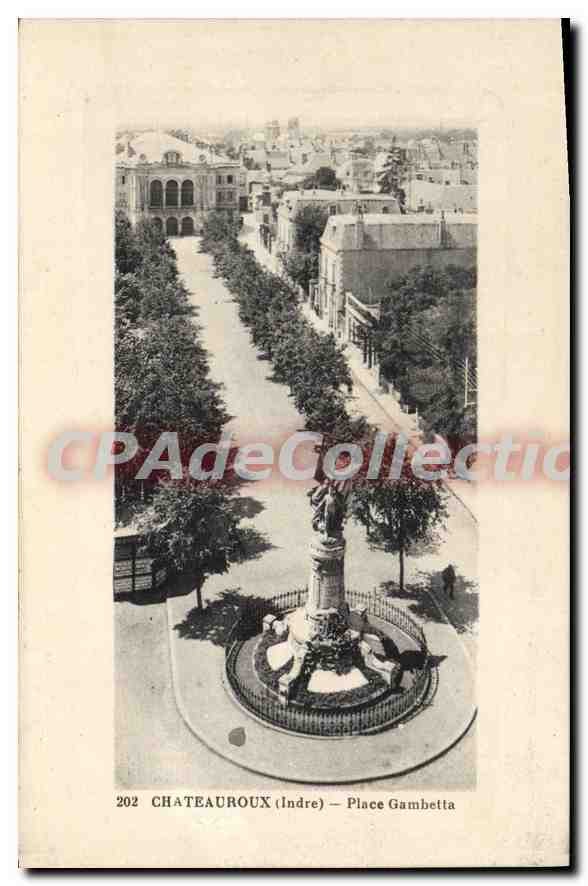 Châteauroux (Indre) — Place Gambetta — CPAdeCollection n°202