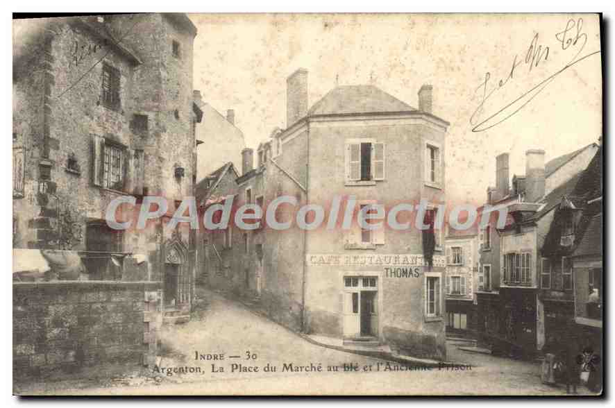 Argenton — View of the Market Square of Wheat and the Old Prison — INDRE — 30