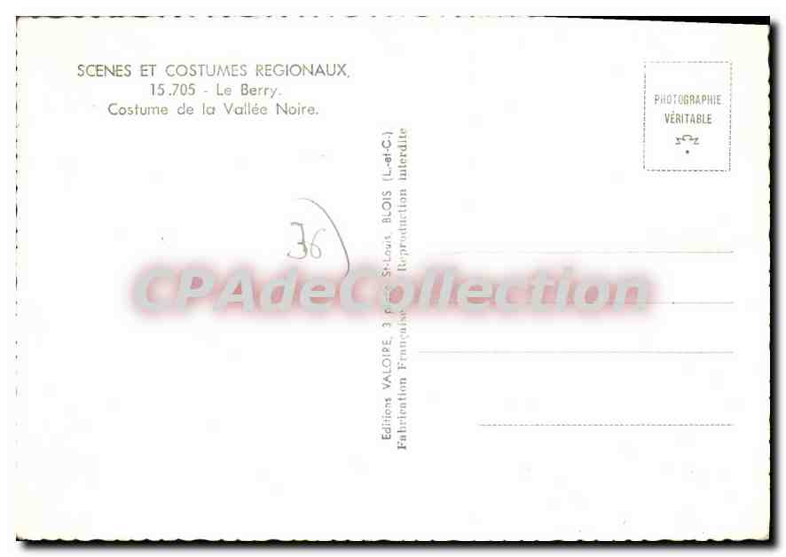 Femme en costume de la Vallée Noire — Le Berry — Éditions Valoire, Blois — Reverso