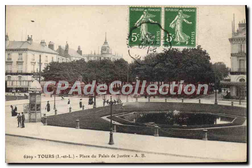 CPA Tours Place Du Palais De Justice