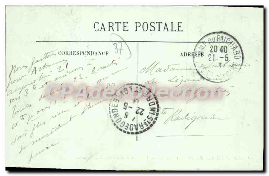 CPA Camp Du Ruchard Les Tentes Et Les Cuisines Rue Tramond — Rückseite