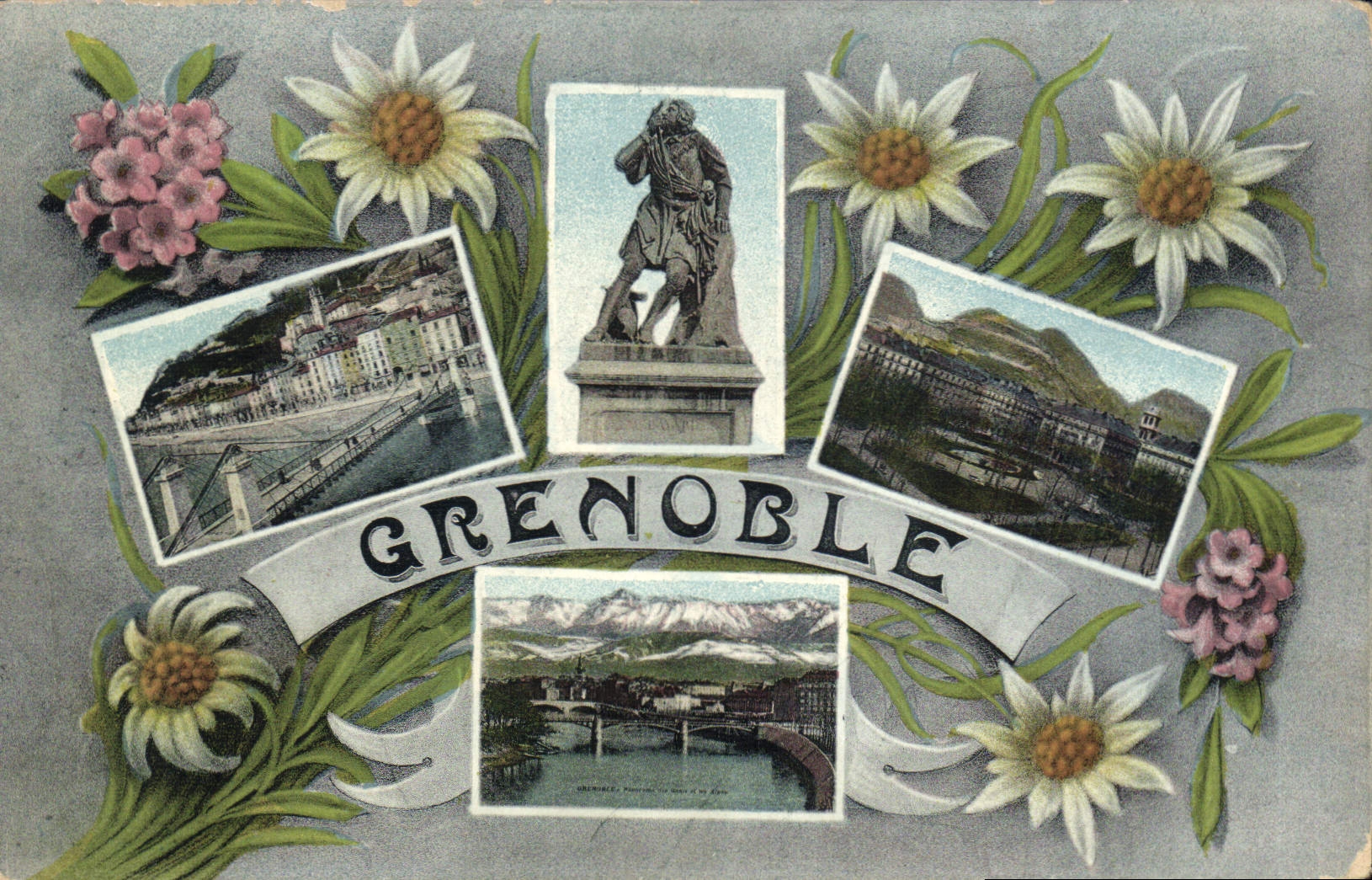 Grenoble — vue panoramique et monument — P. Gaude, photographe - Recto