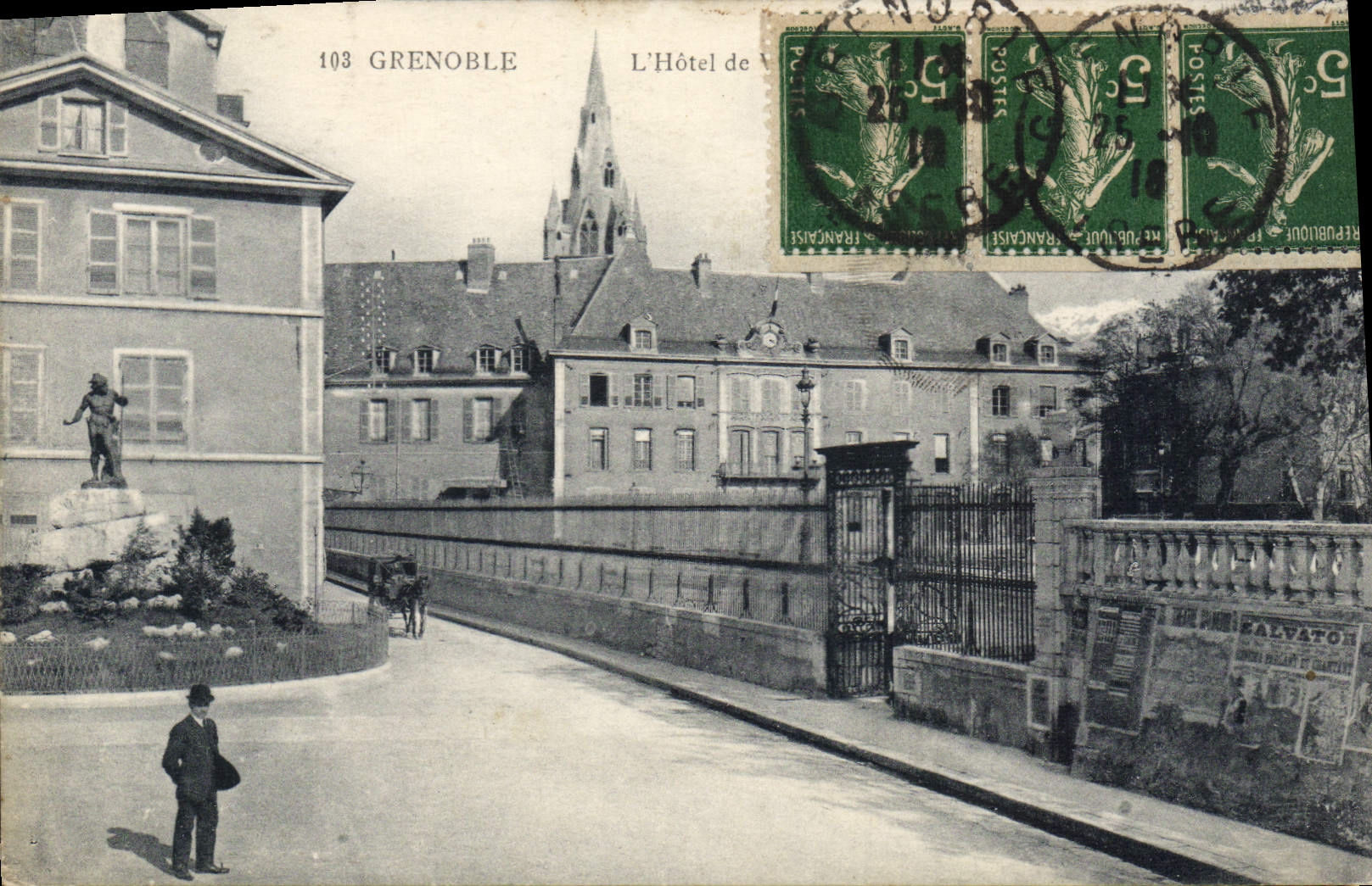 Grenoble — L'Hôtel de Ville — éditeur J. Guide, n°103