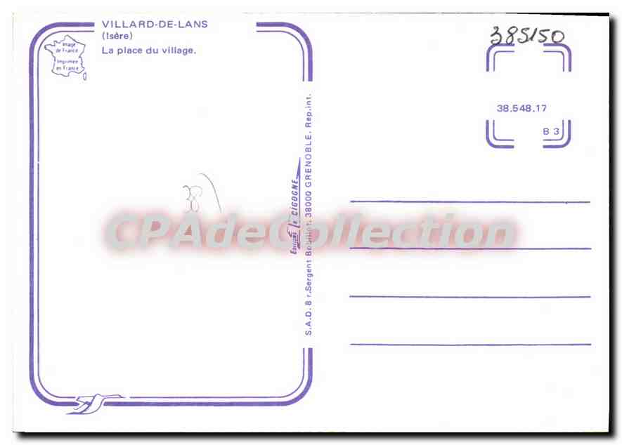 Villard-de-Lans — La place du village — S.A.D.B. Grenoble — Rückseite