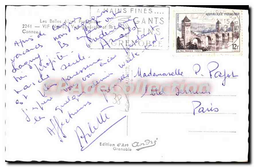 Andrés — Vue générale — Édition d'Art Grenoble, n° 2241 — Verso