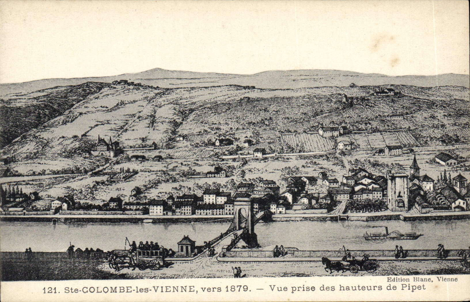 Ste-COLOMBE-les-VIENNE — Vue prise des hauteurs de Pipet — Edition Blane, Vienne