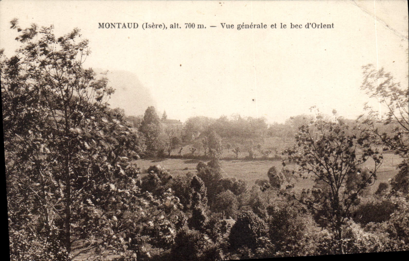 Montaud (Isère), H. 700 m. — Allgemeiner Blick und der bec d'Orlent
