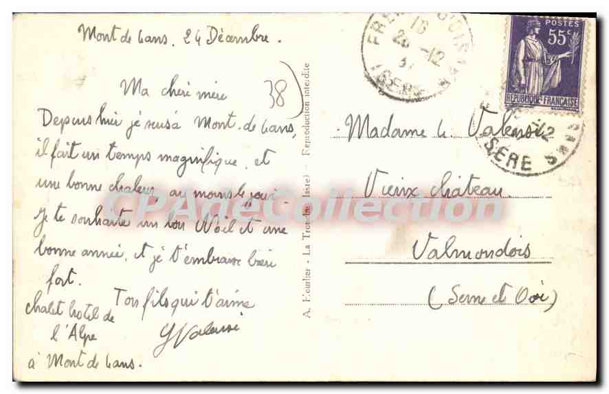Vue générale de l'Alpe d'Huez — Mont de Lans — Mont Beije — Râteau — Mont de Lans — Reverso
