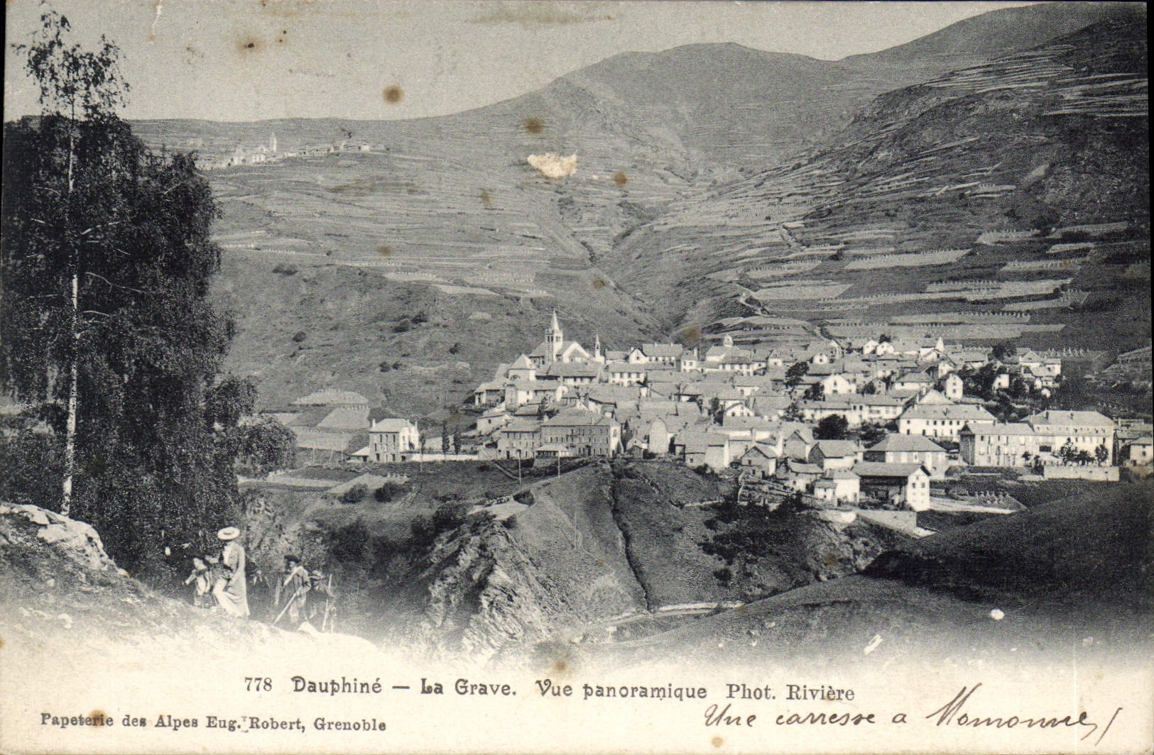 La Grave — Panoramablick — Papeterie des Alpes Eug. Robert, Grenoble