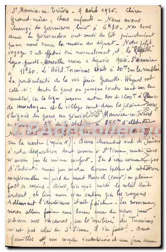CPA St Maurice En Trieves Vue Generale — Rückseite