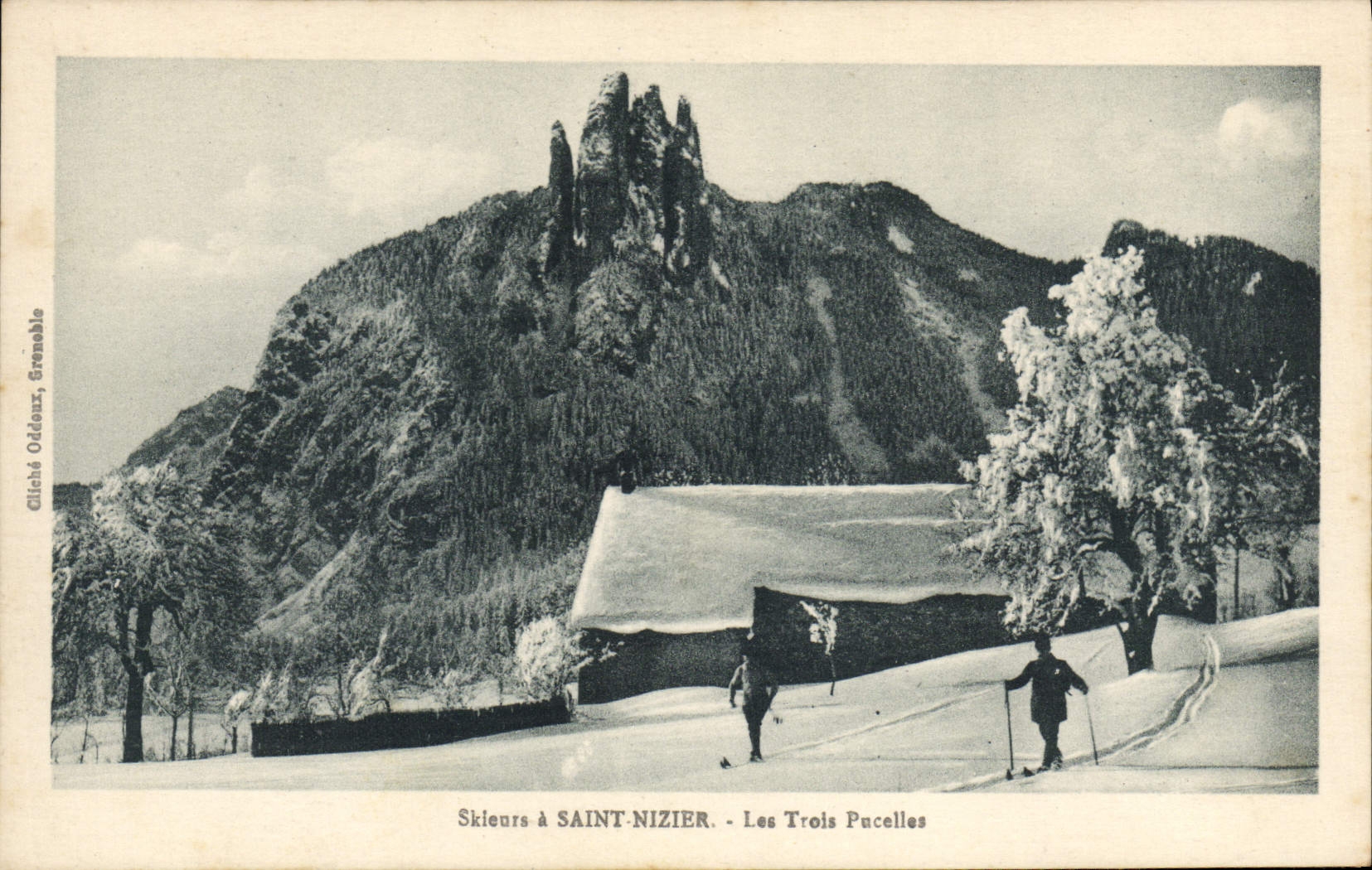 Skifahrer in SAINT-NIZIER — Les Trois Pucelles — Cliché Oddeux, Grenoble