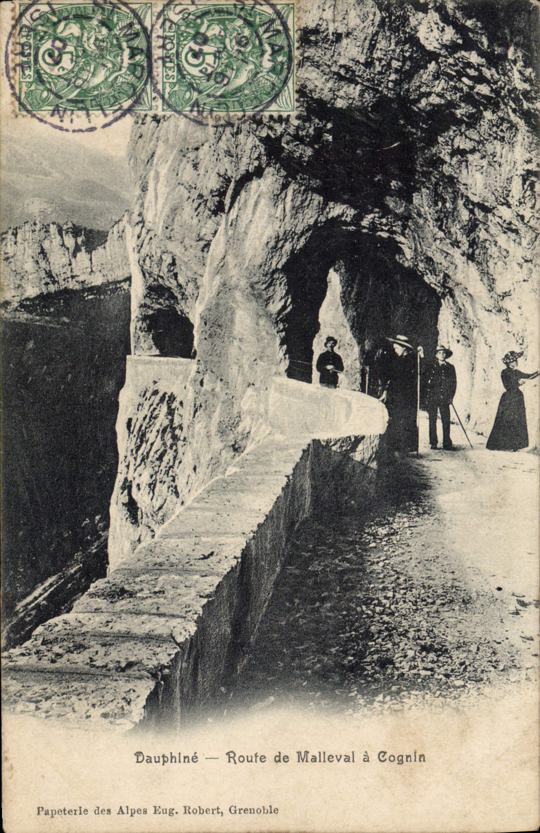 Route von Malleval nach Cognin — Dauphiné — Papeterie des Alpes Eug. Robert, Grenoble