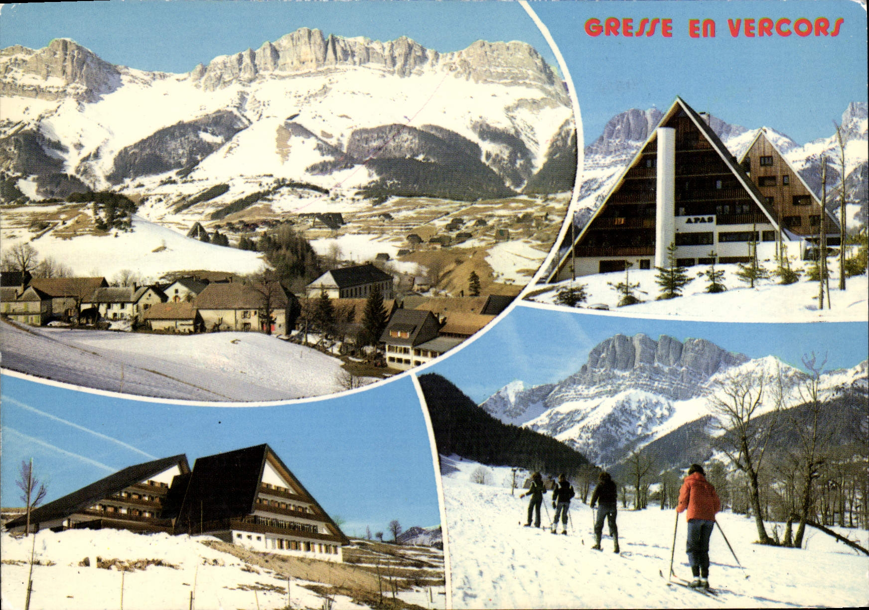 Gresse-en-Vercors — vue panoramique hivernale avec stations de ski et montagnes enneigées — Éditions Cellard
