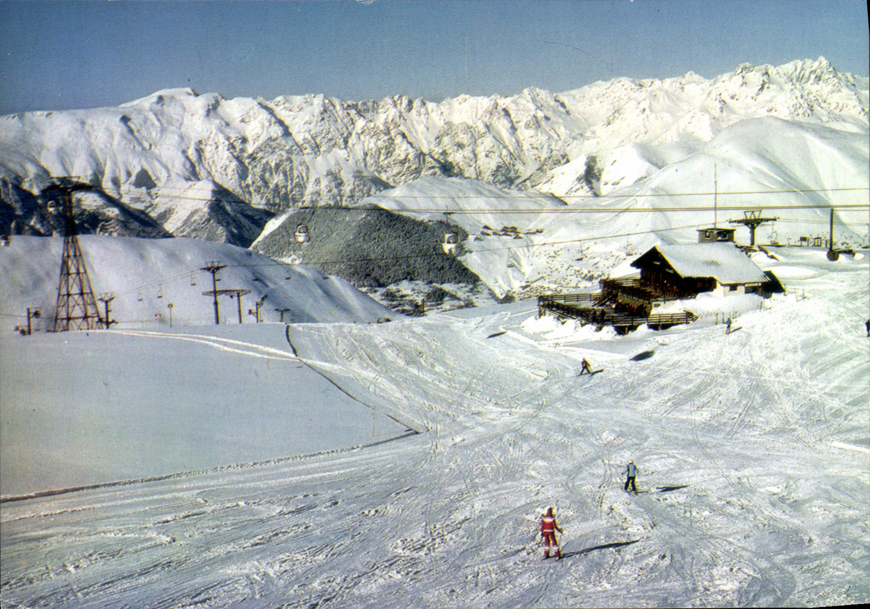 Les Deux Alpes (Isère) — Höhe 1650-3500 m — Restaurant 'La Patache' und die Grandes Rousses im Hintergrund — Foto J. Siepjinski — In Frankreich gedruckt — MEXICHROME — Seriennummer 380959